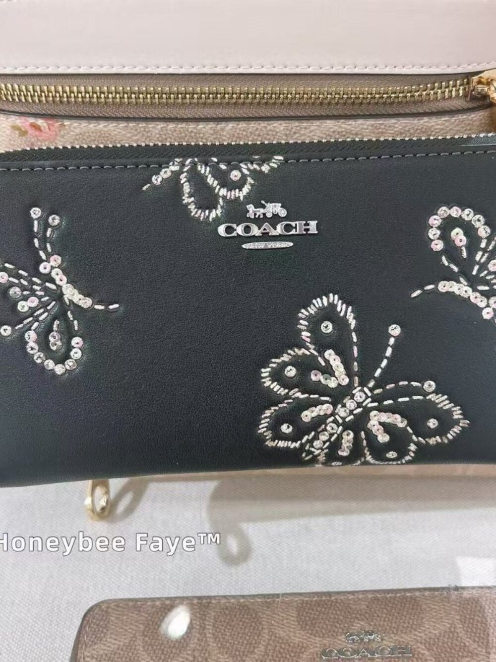 Coach Long Zip Around Wallet With Butterfly Print CCL39